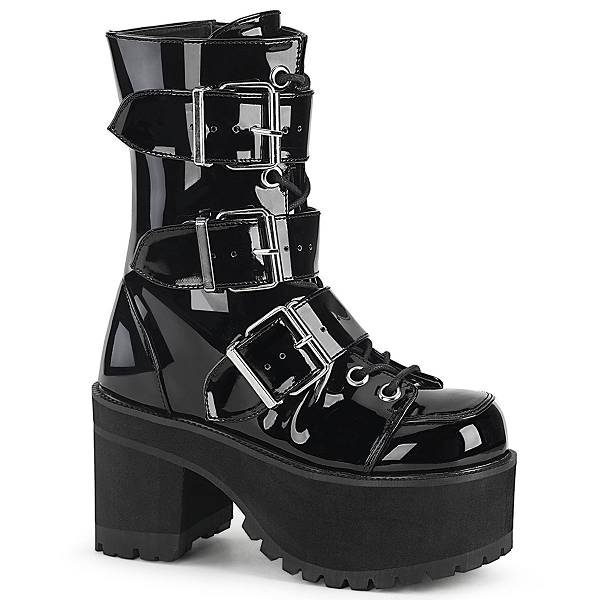 Demonia Women's Ranger-308 Platform Boots - Black Patent D7105-82US Clearance